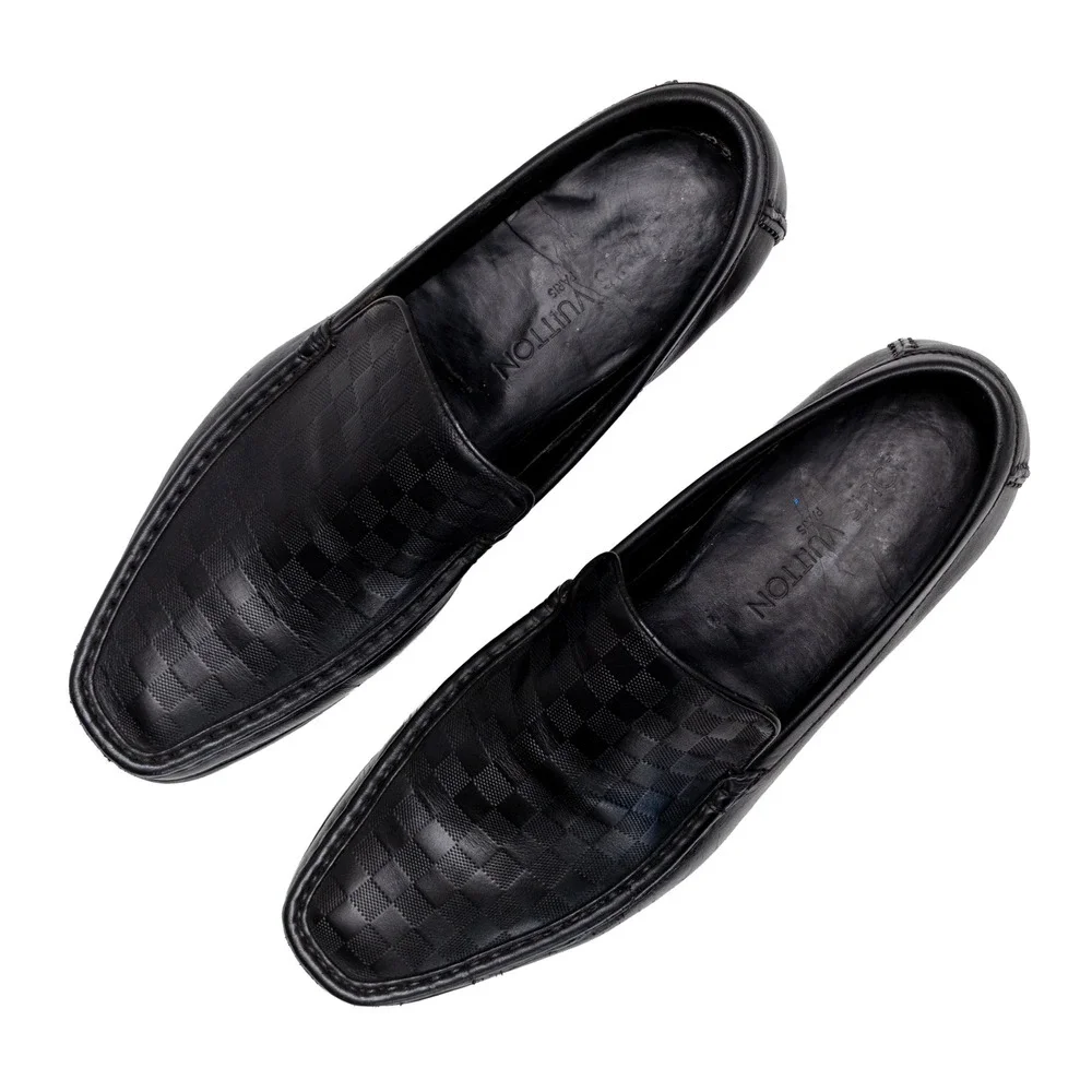 Louis Vuitton Damier Infini Leather Slip On Loafers Black UK 7.5 US 8.5 EU 41.5